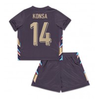 Camiseta Inglaterra Ezri Konsa #14 Visitante Equipación para niños Eurocopa 2024 manga corta (+ pantalones cortos)